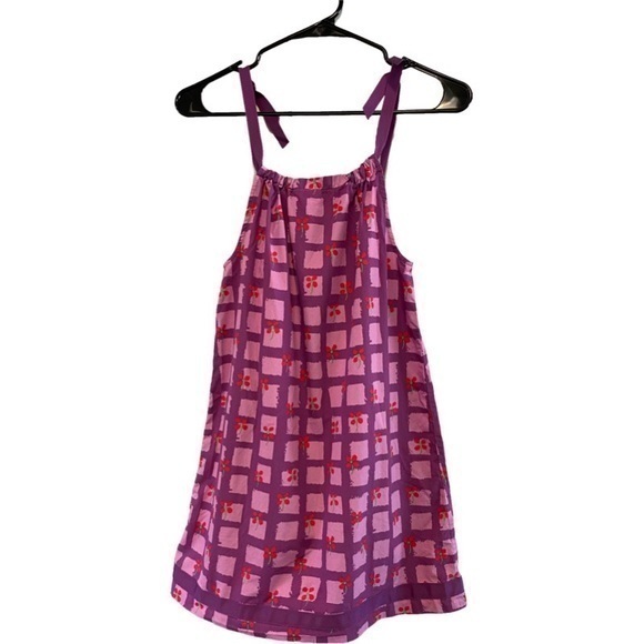 Hanna Andersson Other - Hanna Andersson Size 8 Purple Ribbon Dress 130cm Sundress Summer Floral